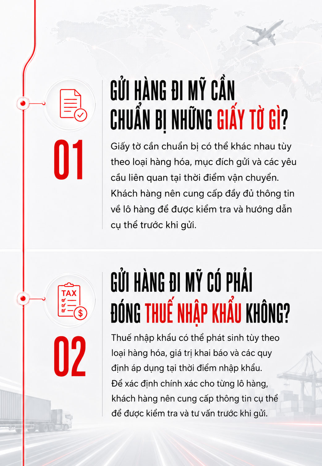 FAQ giấy tờ, thuế, đóng gói